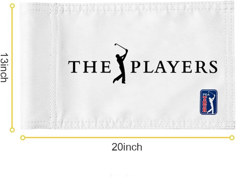 2BUT Golf Players Golf Pin PGA Flag Practic Putting Green Golf Flag For Backyard Garden Double-Sewn 600D Nylon Miniature Pin Flag Regulation Tube Flag (white 20"x13") - Image 2